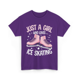 Just A Girl Ice Skating T-Shirt - Purple