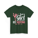 Just a Girl Ice Skating T-Shirt - Forest Green