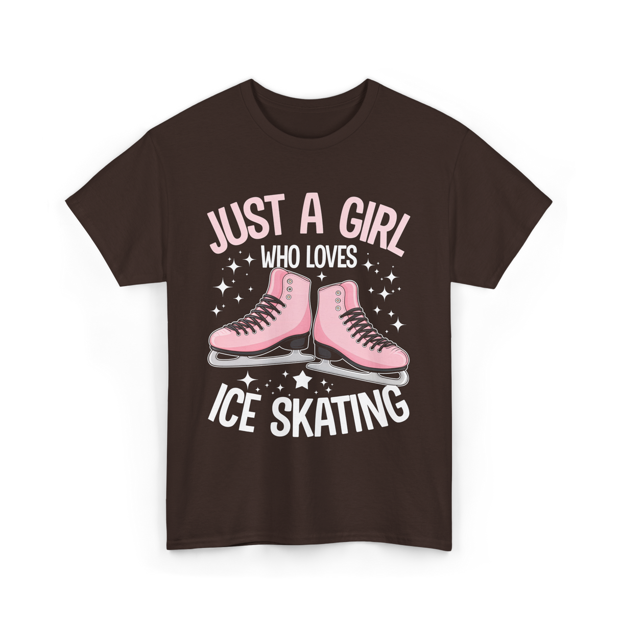 Just A Girl Ice Skating T-Shirt - Dark Chocolate