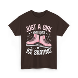 Just A Girl Ice Skating T-Shirt - Dark Chocolate