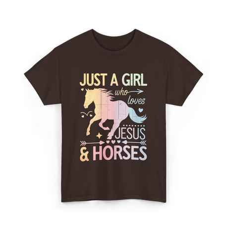 Just A Girl Jesus Horses T-Shirt - Dark Chocolate