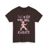 Just A Girl Karate T-Shirt - Dark Chocolate