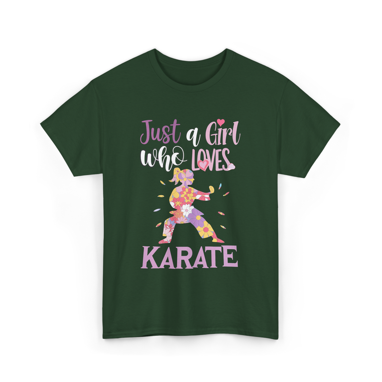 Just A Girl Karate T-Shirt - Forest Green