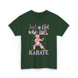 Just A Girl Karate T-Shirt - Forest Green