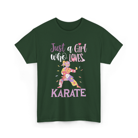 Just A Girl Karate T-Shirt - Forest Green