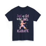 Just A Girl Karate T-Shirt - Navy