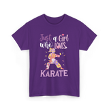 Just A Girl Karate T-Shirt - Purple