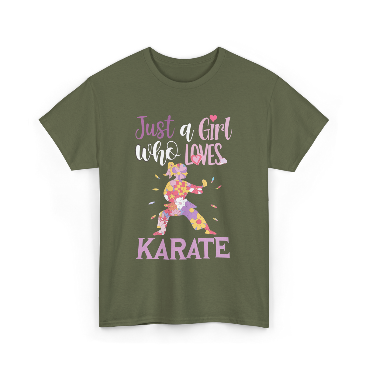 Just A Girl Karate T-Shirt - Military Green