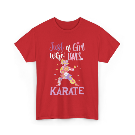 Just A Girl Karate T-Shirt - Red