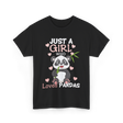 Just A Girl Loves Pandas Panda Lover T-Shirt - Black