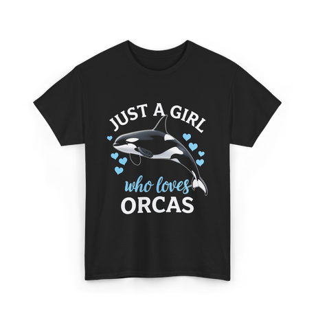 Just A Girl Orcas Ocean T-Shirt - Black