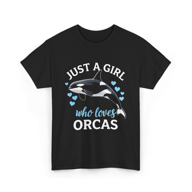 Just A Girl Orcas Ocean T-Shirt - Black