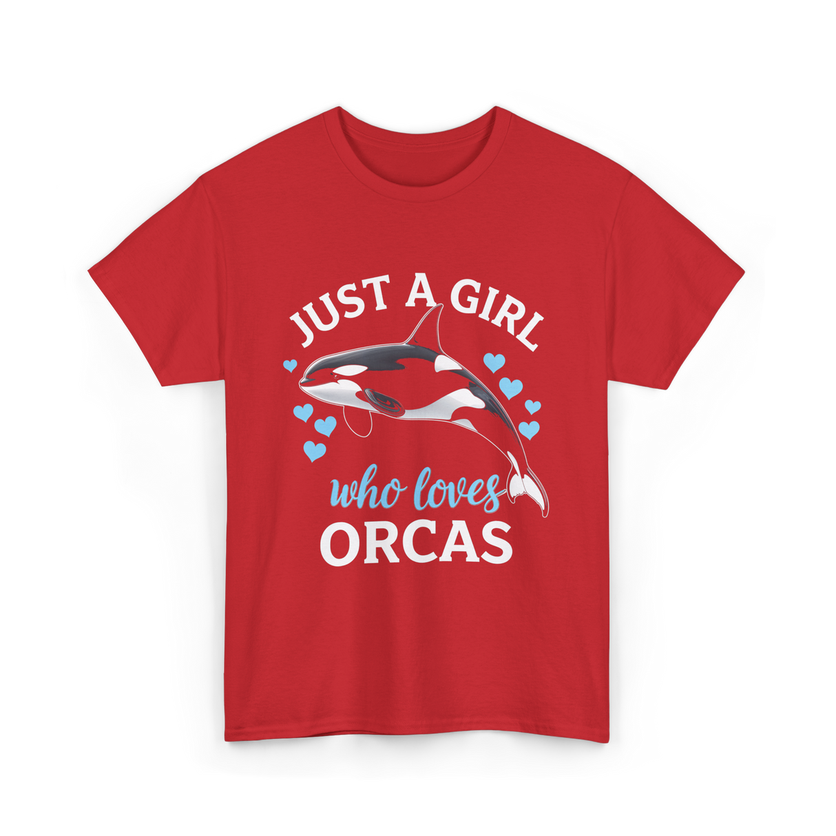 Just A Girl Orcas Ocean T-Shirt - Red