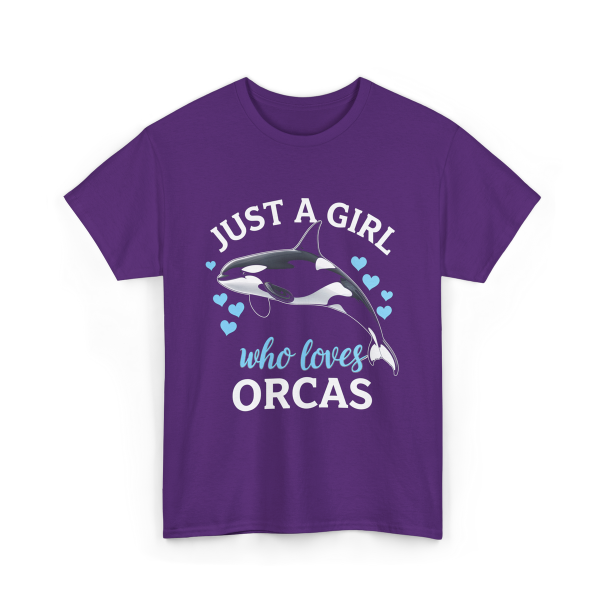 Just A Girl Orcas Ocean T-Shirt - Purple