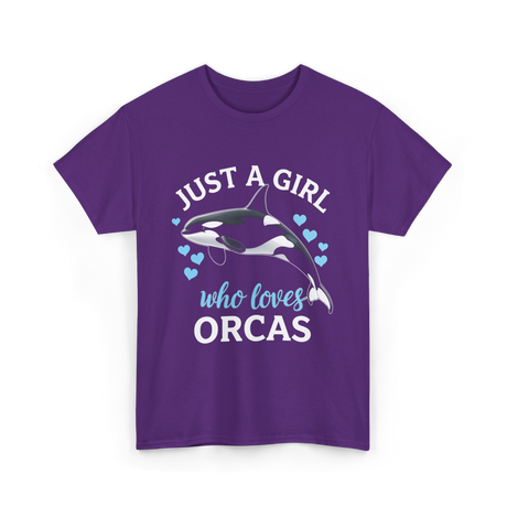 Just A Girl Orcas Ocean T-Shirt - Purple