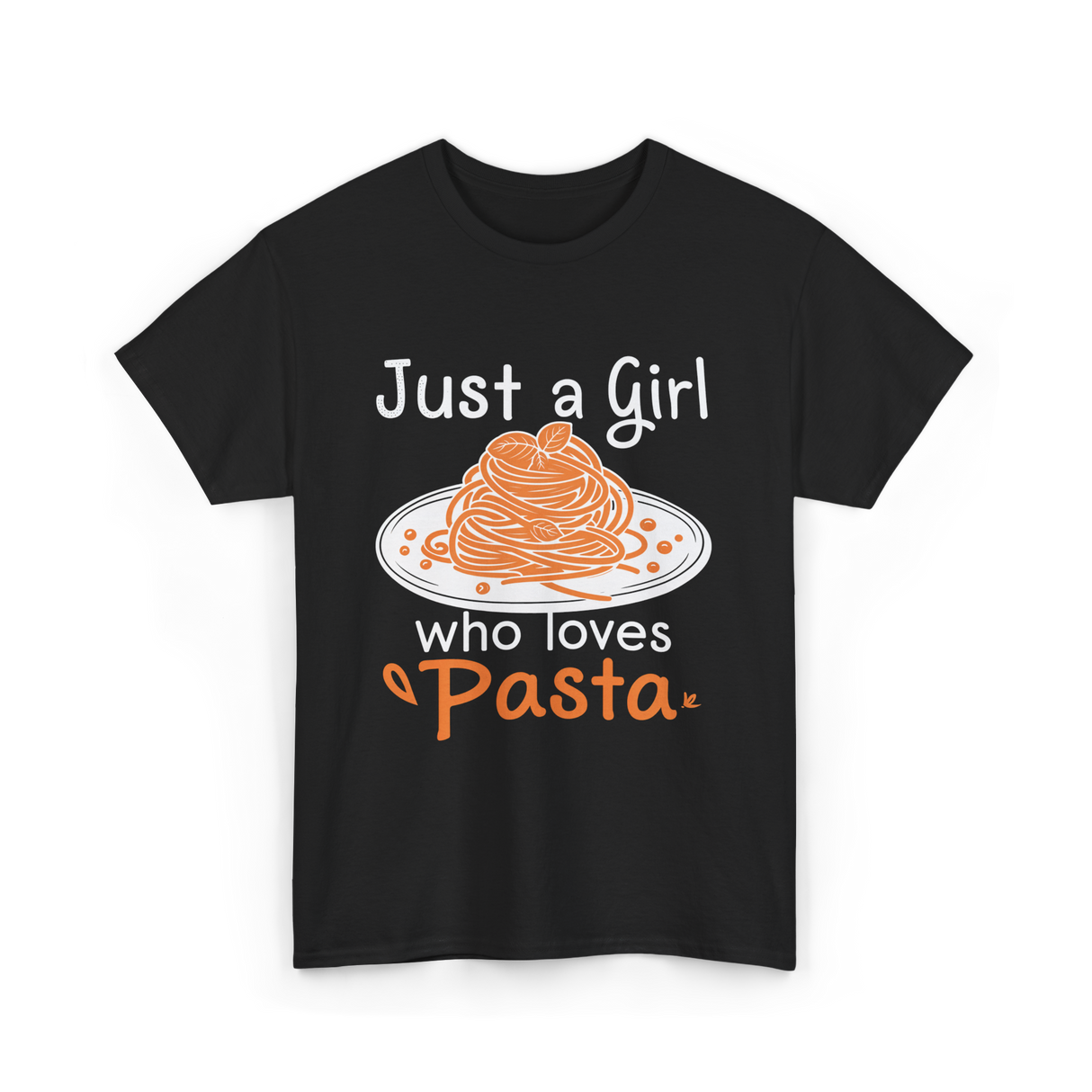 Just a Girl Pasta Italian Food T-Shirt - Black