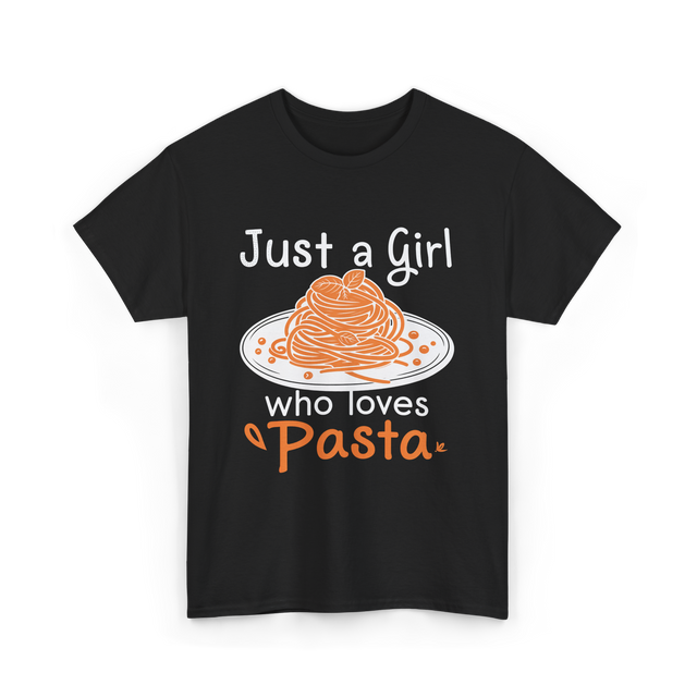 Just a Girl Pasta Italian Food T-Shirt - Black