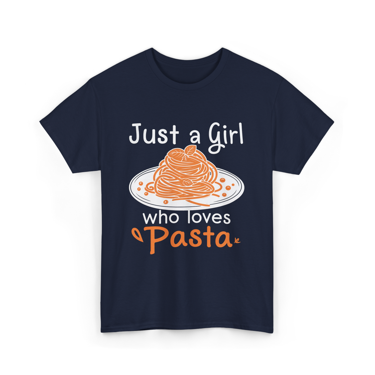 Just a Girl Pasta Italian Food T-Shirt - Navy