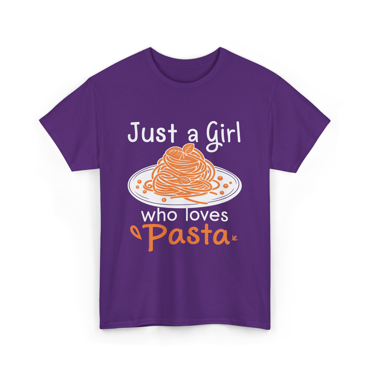 Just a Girl Pasta Italian Food T-Shirt - Purple