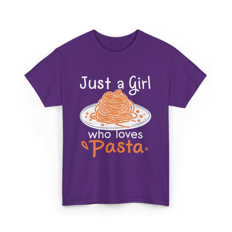 Just a Girl Pasta Italian Food T-Shirt - Purple