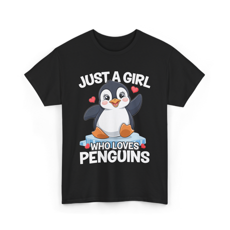 Just a Girl Penguins T-Shirt - Black