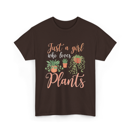 Just a Girl Plants Greenery T-Shirt - Dark Chocolate