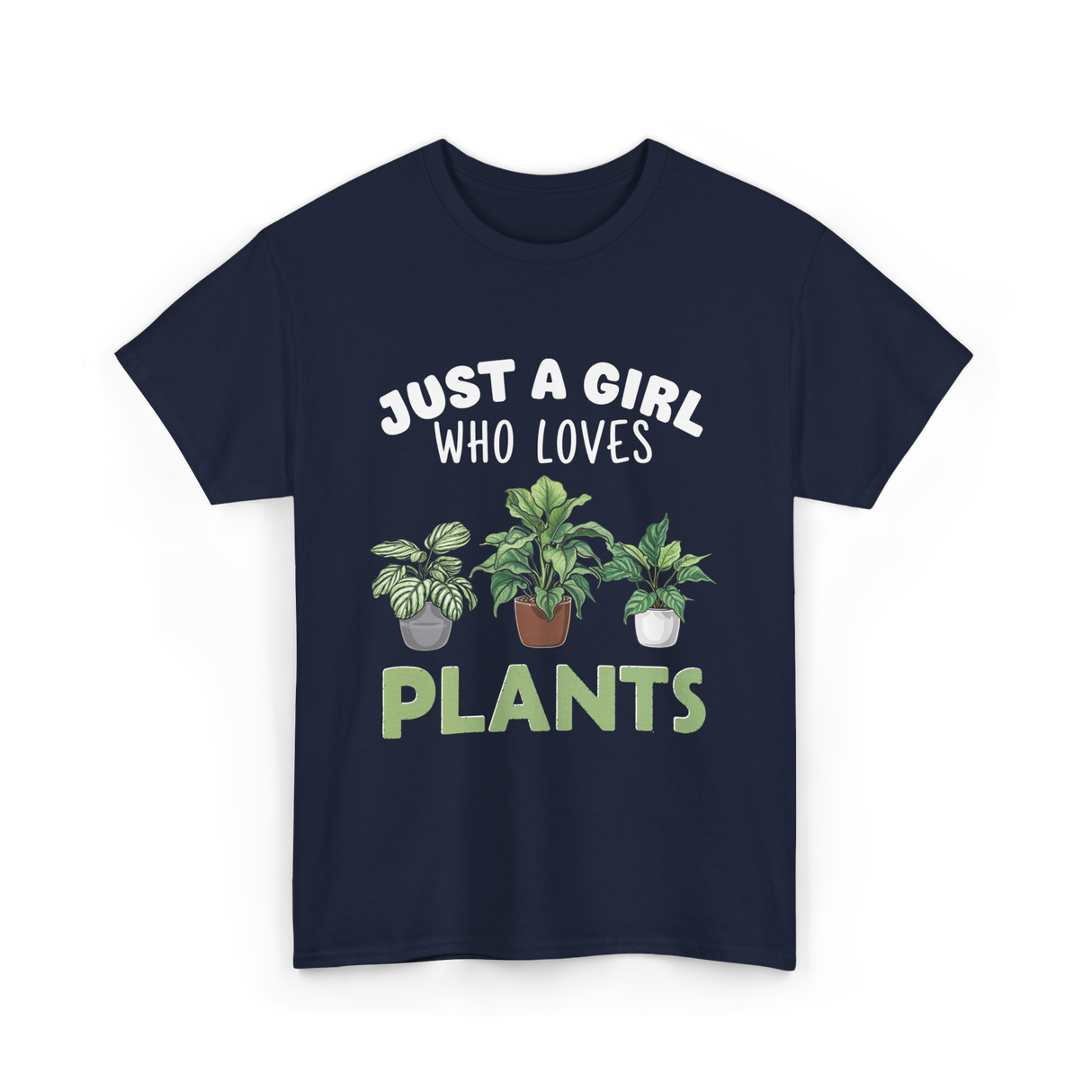 Just A Girl Plants T-Shirt - Navy