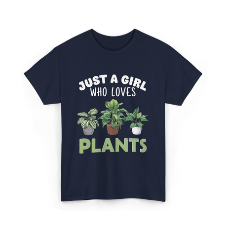 Just A Girl Plants T-Shirt - Navy