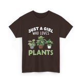 Just A Girl Plants T-Shirt - Dark Chocolate