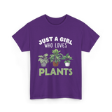 Just A Girl Plants T-Shirt - Purple