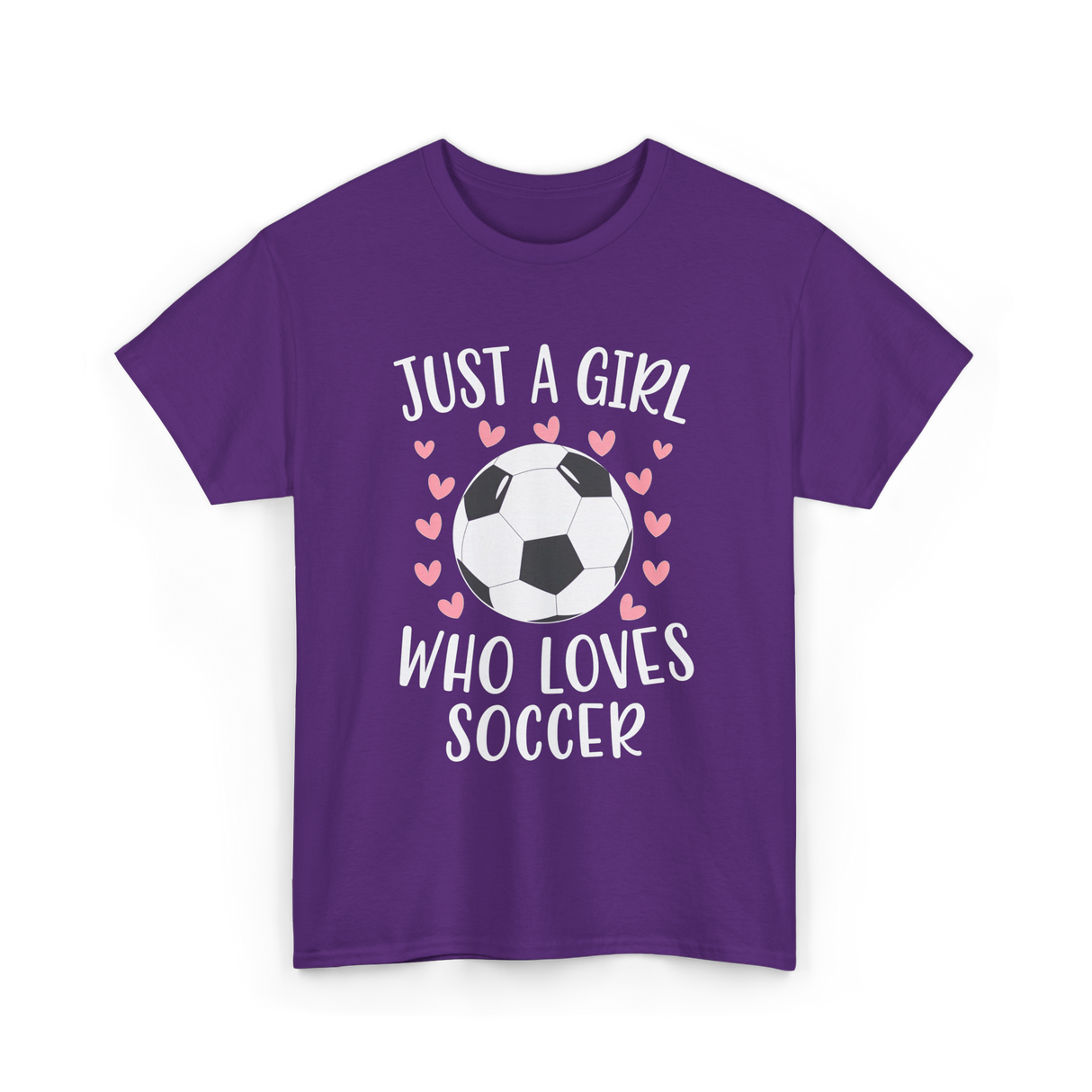 Just A Girl Soccer Love T-Shirt - Purple