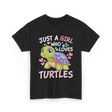 Just A Girl Turtles Ocean T-Shirt - Black