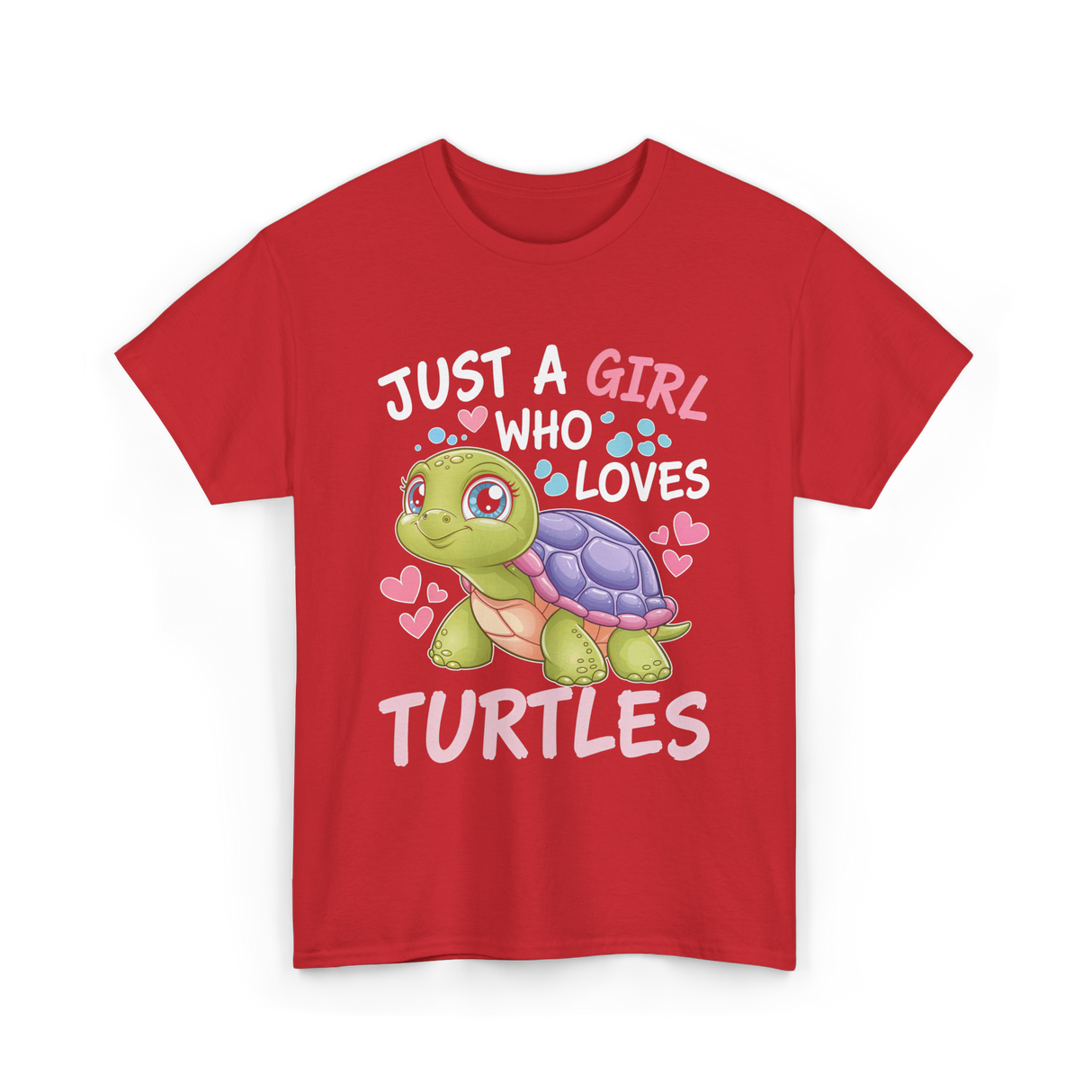 Just A Girl Turtles Ocean T-Shirt - Red