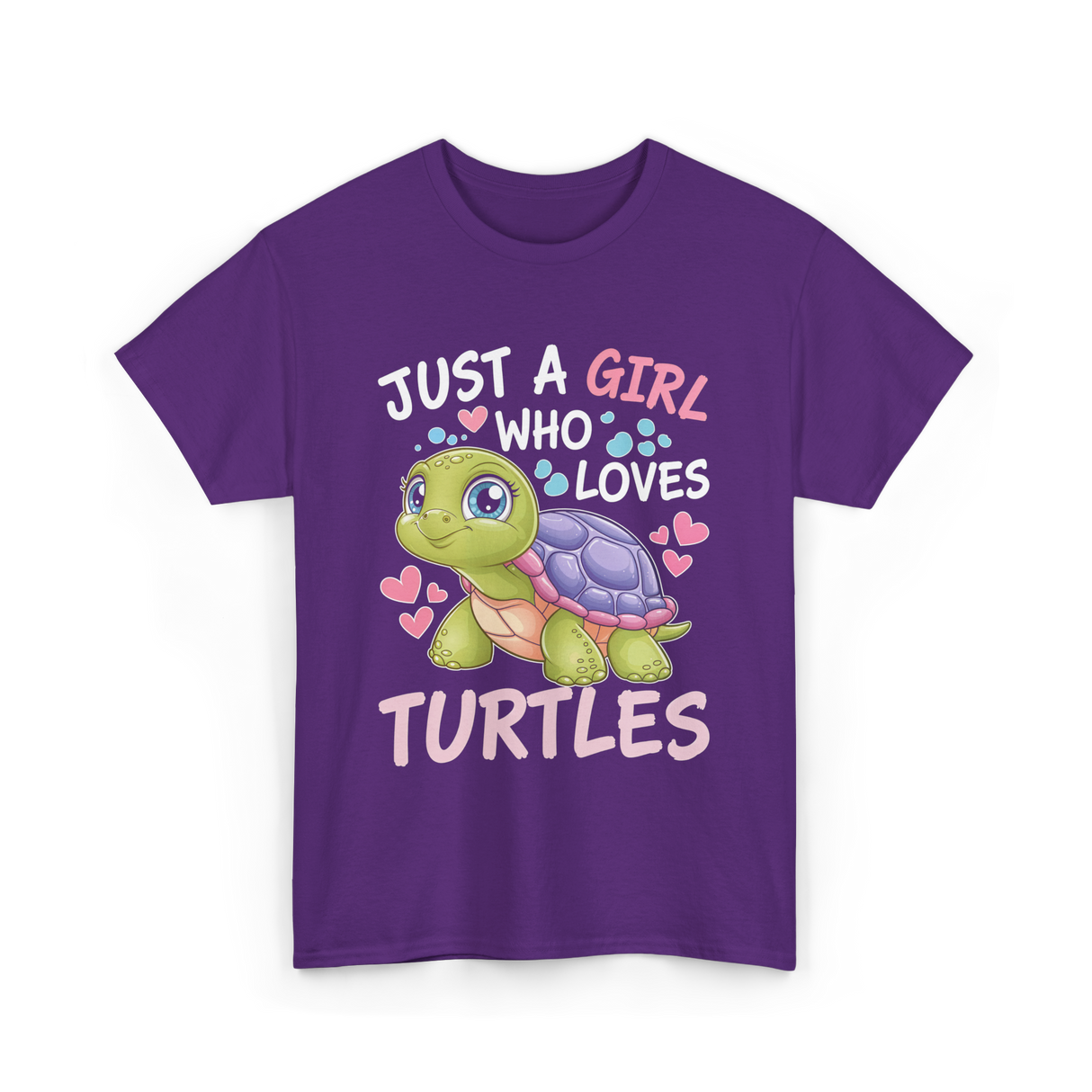 Just A Girl Turtles Ocean T-Shirt - Purple