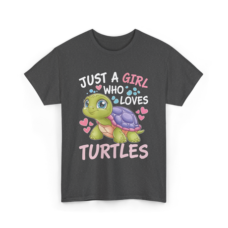 Just A Girl Turtles Ocean T-Shirt - Dark Heather