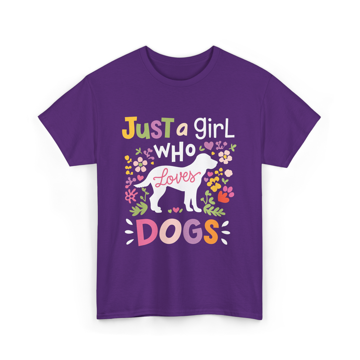 Just a Girl Who Dogs T-Shirt - Purple