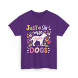 Just a Girl Who Dogs T-Shirt - Purple