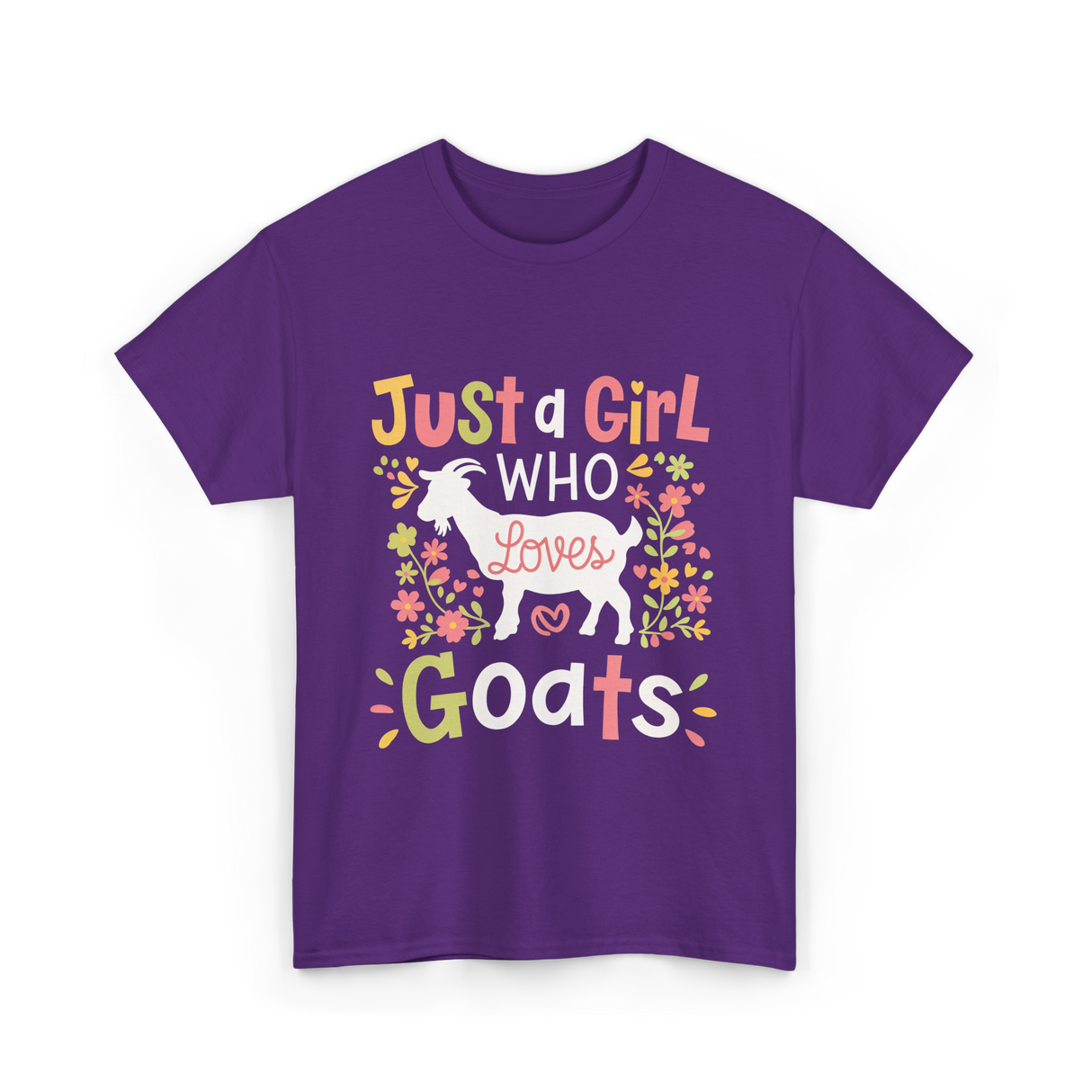 Just a Girl Who Goats T-Shirt - Purple