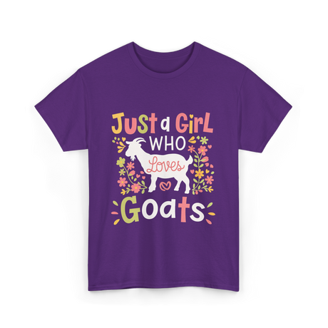 Just a Girl Who Goats T-Shirt - Purple