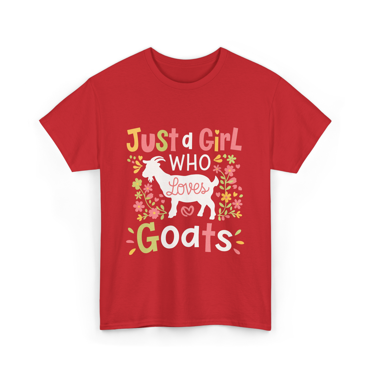 Just a Girl Who Goats T-Shirt - Red