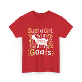 Just a Girl Who Goats T-Shirt - Red