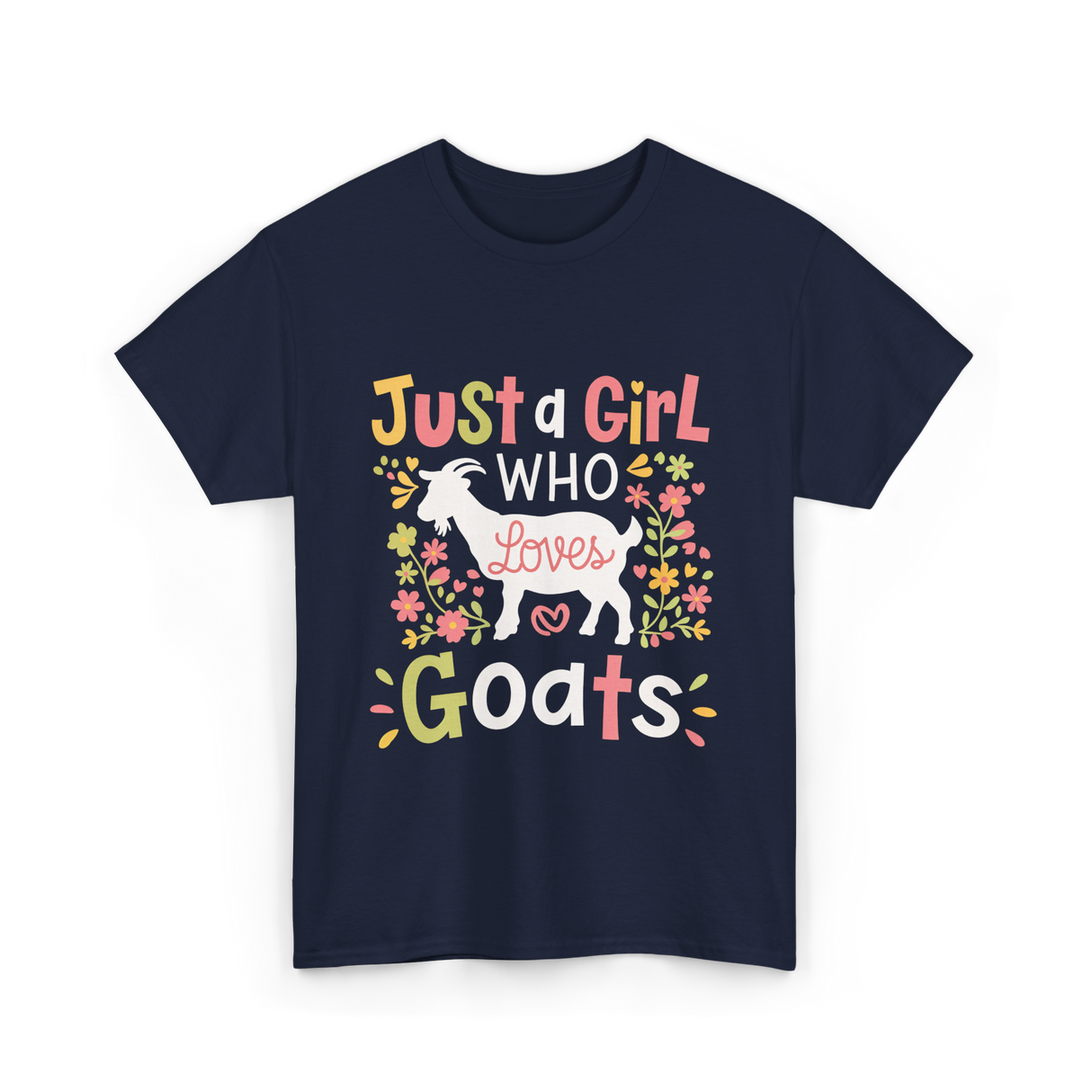 Just a Girl Who Goats T-Shirt - Navy