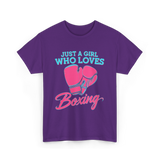 Just a Girl Who Loves Boxing T-Shirt - Purple