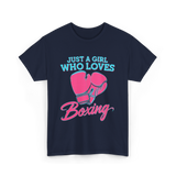 Just a Girl Who Loves Boxing T-Shirt - Navy