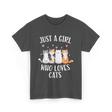 Just A Girl Who Loves Cats Cat Lover T-Shirt - Dark Heather