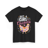 Just A Girl Who Loves Chickens Chicken T-Shirt - Black