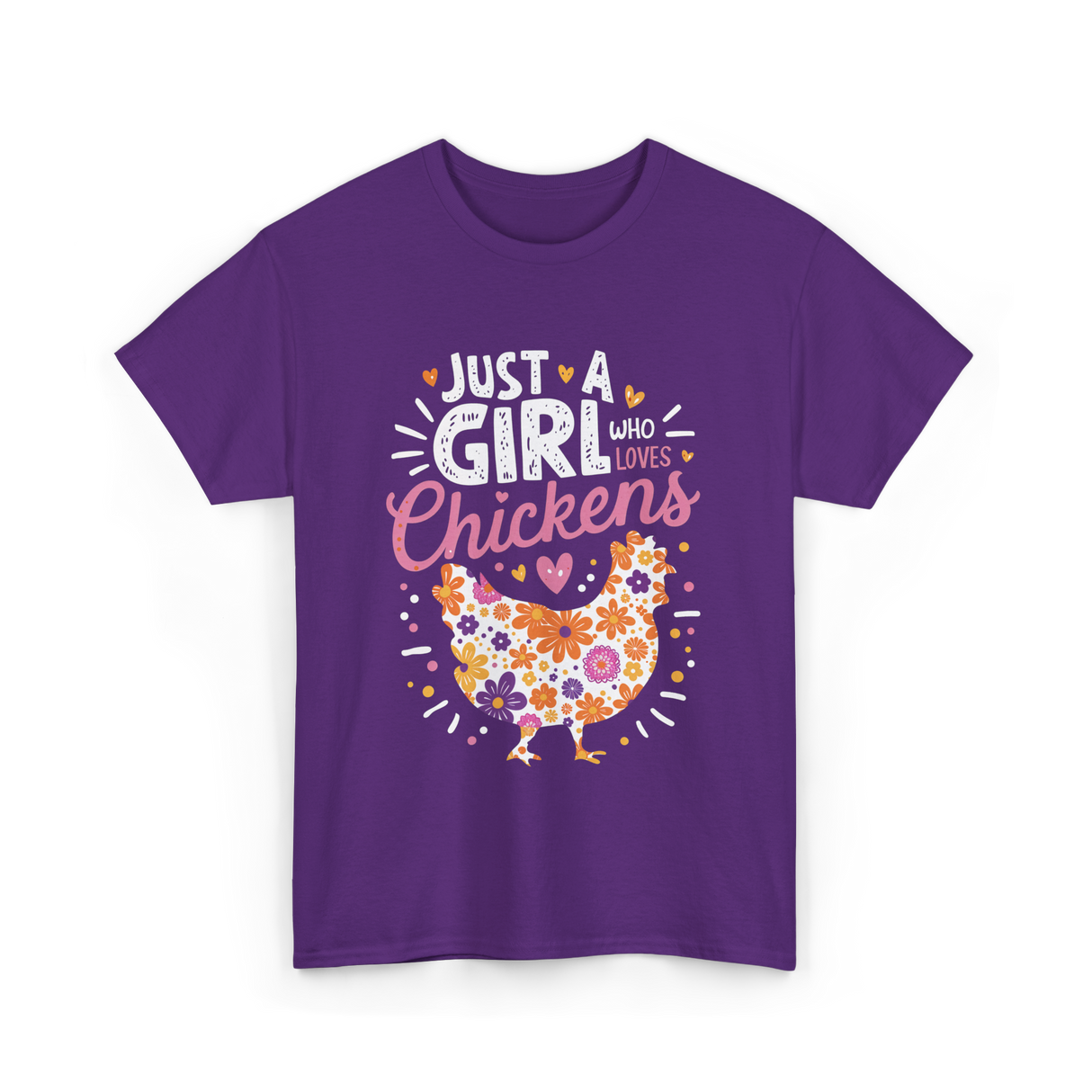 Just A Girl Who Loves Chickens Chicken T-Shirt - Purple