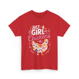 Just A Girl Who Loves Chickens Chicken T-Shirt - Red