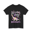 Just a Girl Who Loves Dinosaurs Dino T-Shirt - Black