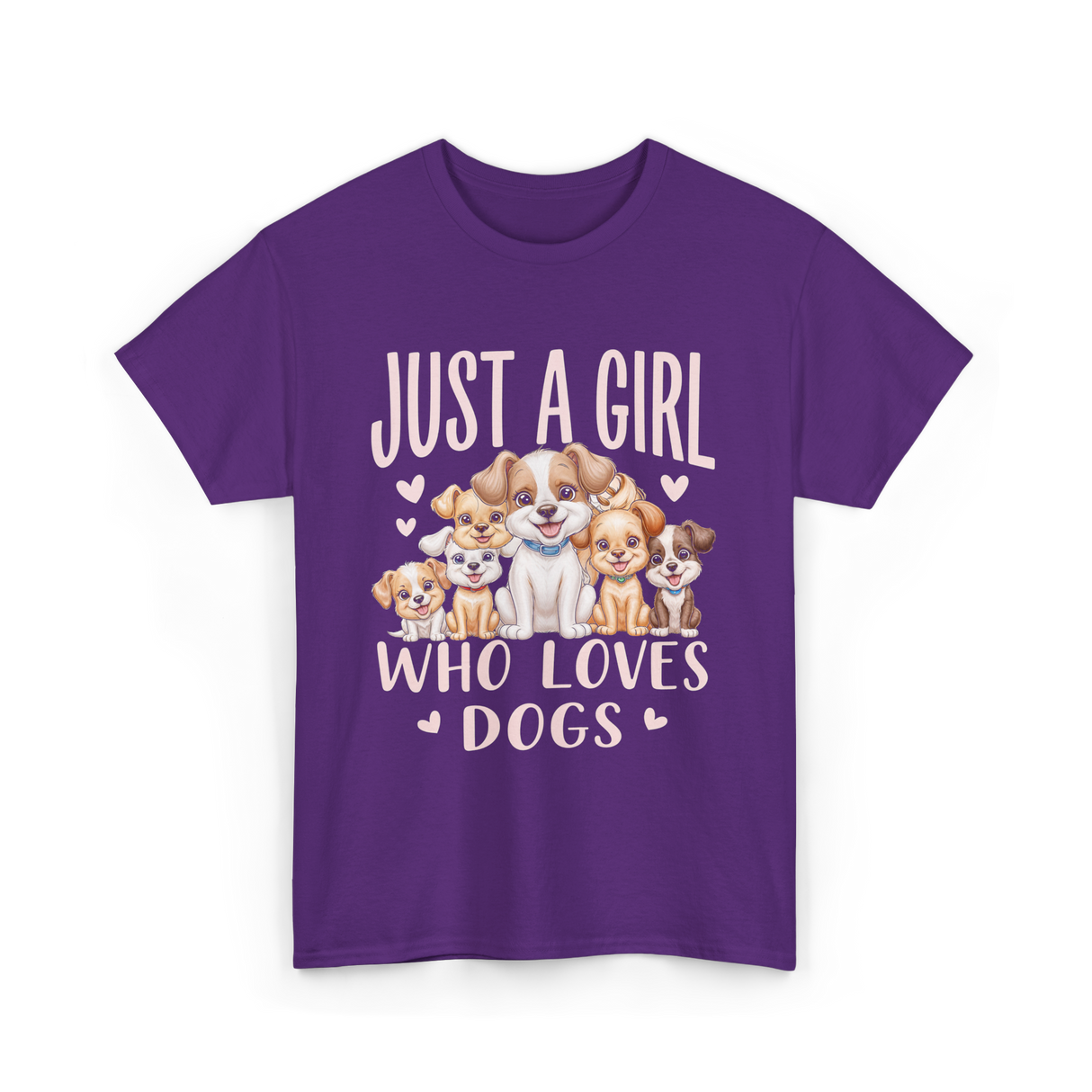 Just A Girl Who Loves Dogs Dog Lover T-Shirt - Purple